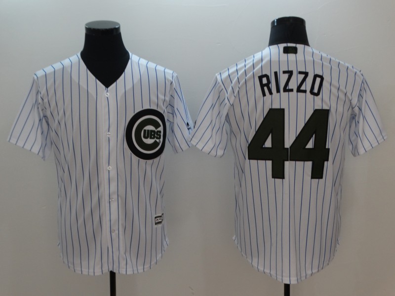 Men Chicago Cubs #44 Rizzo White Commemorative Edition Game MLB Jerseys